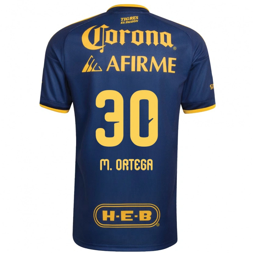 Danxen Kinderen Miguel Ortega #30 Koninklijk Blauw Geel Uitshirt Uittenue 2026/27 T-Shirt België