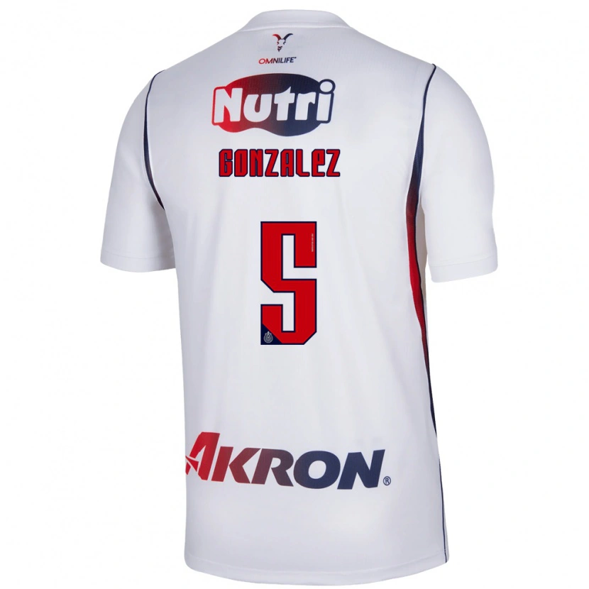 Danxen Kinderen Bryan González #5 Wit Marineblauw Rood Uitshirt Uittenue 2026/27 T-Shirt België