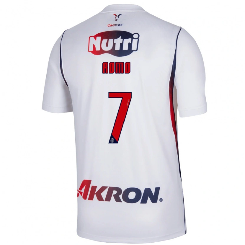 Danxen Kinderen Luis Romo #7 Wit Marineblauw Rood Uitshirt Uittenue 2026/27 T-Shirt België