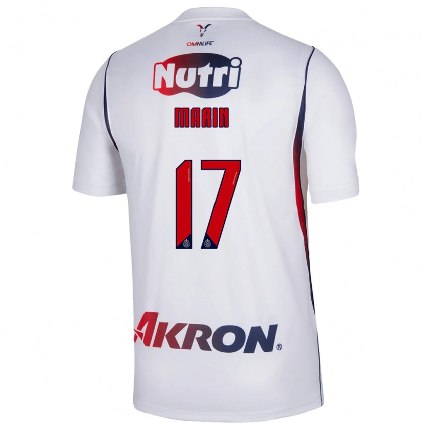 Danxen Kinderen Ricardo Marín #17 Wit Marineblauw Rood Uitshirt Uittenue 2026/27 T-Shirt België