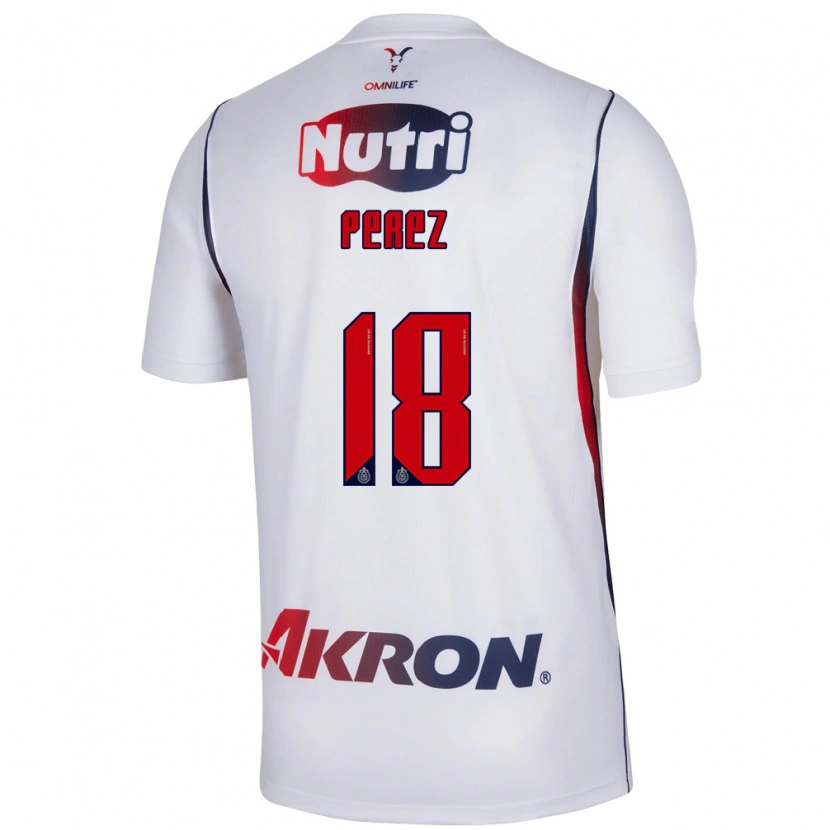 Danxen Kinderen Jonathan Pérez #18 Wit Marineblauw Rood Uitshirt Uittenue 2026/27 T-Shirt België