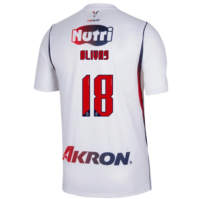 Danxen Kinderen Luis Olivas #18 Wit Marineblauw Rood Uitshirt Uittenue 2026/27 T-Shirt België