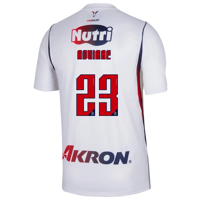 Danxen Kinderen Daniel Aguirre #23 Wit Marineblauw Rood Uitshirt Uittenue 2026/27 T-Shirt België