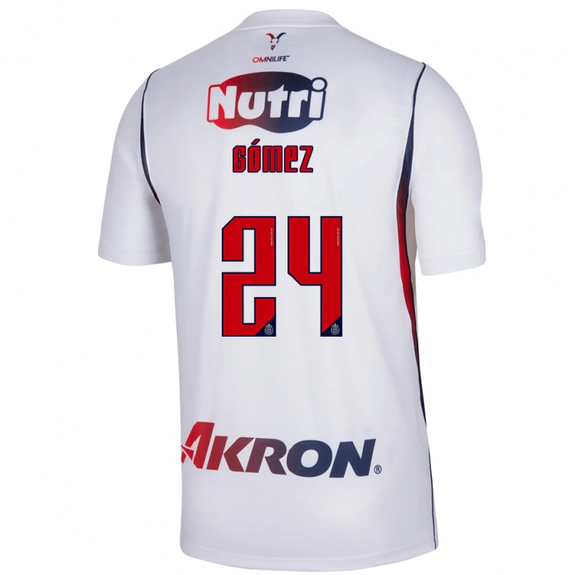 Danxen Kinderen Miguel Gómez #24 Wit Marineblauw Rood Uitshirt Uittenue 2026/27 T-Shirt België
