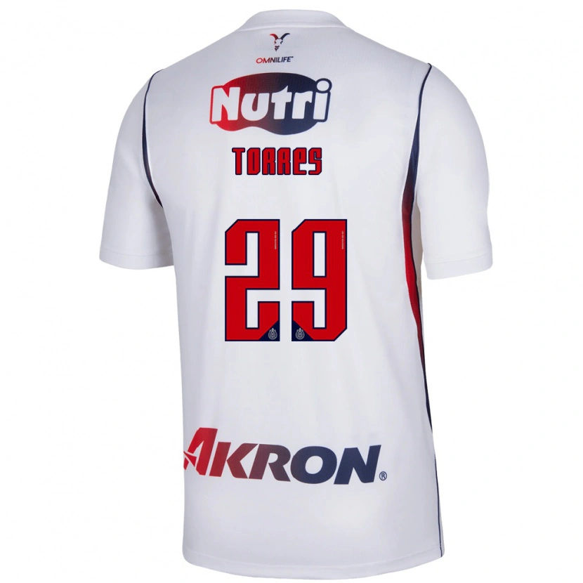 Danxen Kinderen Alan Torres #29 Wit Marineblauw Rood Uitshirt Uittenue 2026/27 T-Shirt België