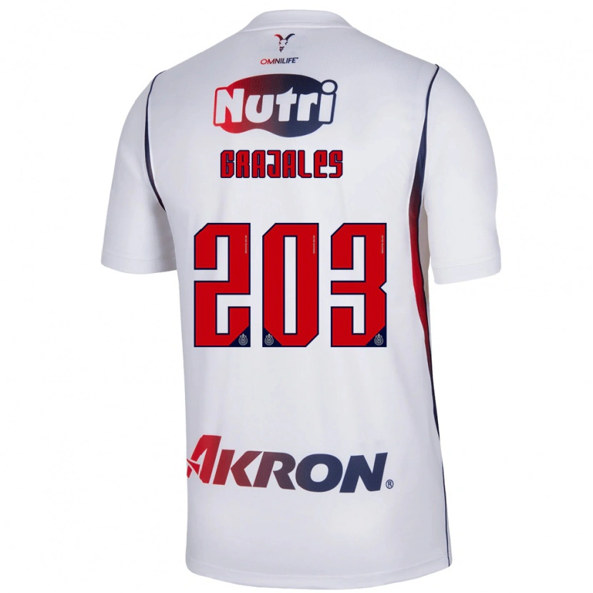 Danxen Kinderen Jhonnatan Grajales #203 Wit Marineblauw Rood Uitshirt Uittenue 2026/27 T-Shirt België