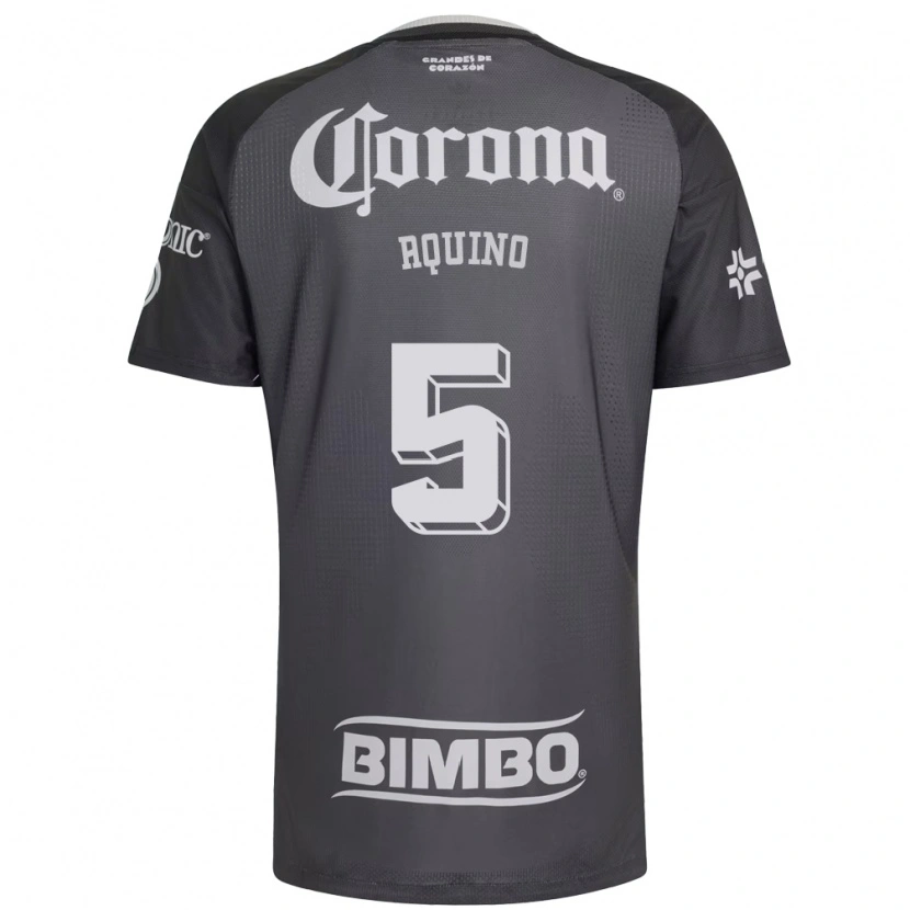 Danxen Kinderen Pedro Aquino #5 Grijs Wit Zwart Uitshirt Uittenue 2026/27 T-Shirt België