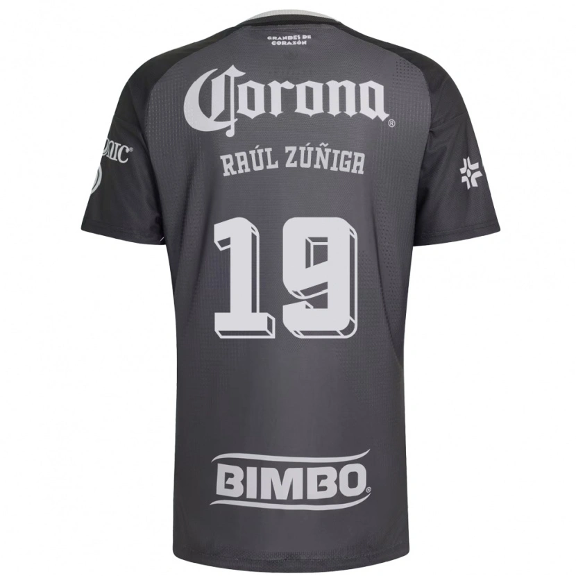 Danxen Kinderen José Raúl Zúñiga #19 Grijs Wit Zwart Uitshirt Uittenue 2026/27 T-Shirt België