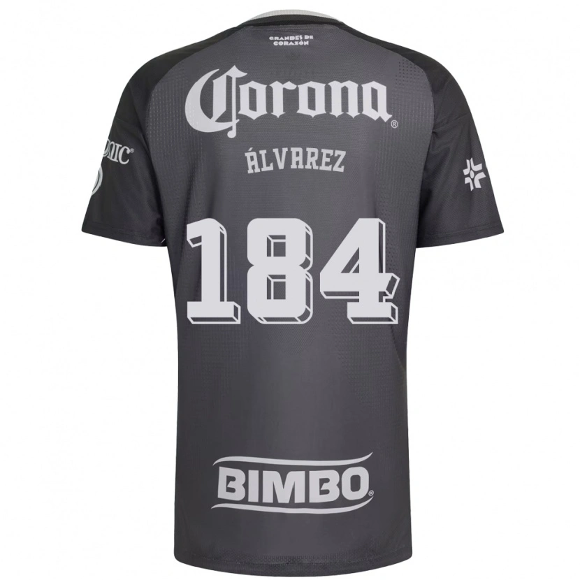 Danxen Kinderen Antonio Álvarez #184 Grijs Wit Zwart Uitshirt Uittenue 2026/27 T-Shirt België