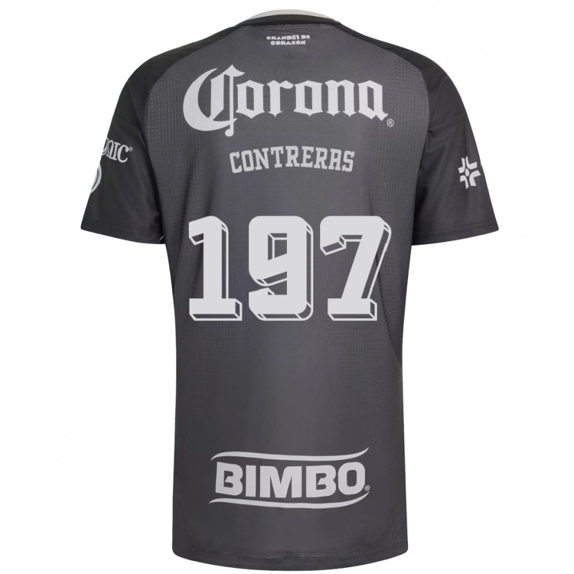 Danxen Kinderen Ángel Contreras #197 Grijs Wit Zwart Uitshirt Uittenue 2026/27 T-Shirt België