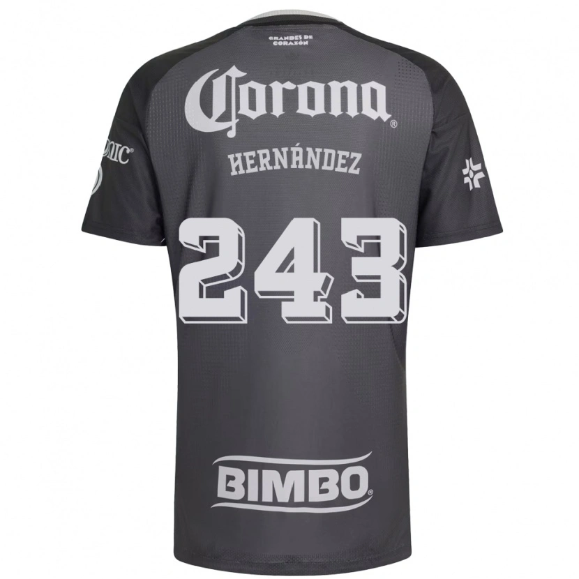 Danxen Kinderen Eduardo Hernández #243 Grijs Wit Zwart Uitshirt Uittenue 2026/27 T-Shirt België