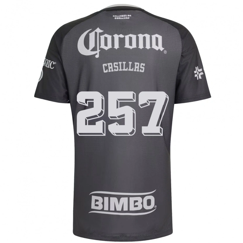 Danxen Kinderen Iván Casillas #257 Grijs Wit Zwart Uitshirt Uittenue 2026/27 T-Shirt België
