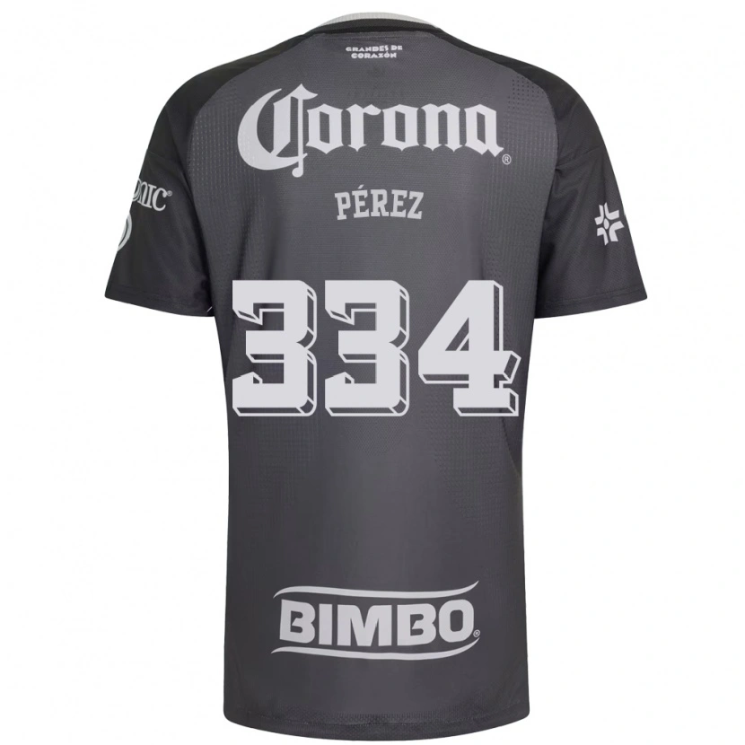 Danxen Kinderen Diego Pérez #334 Grijs Wit Zwart Uitshirt Uittenue 2026/27 T-Shirt België