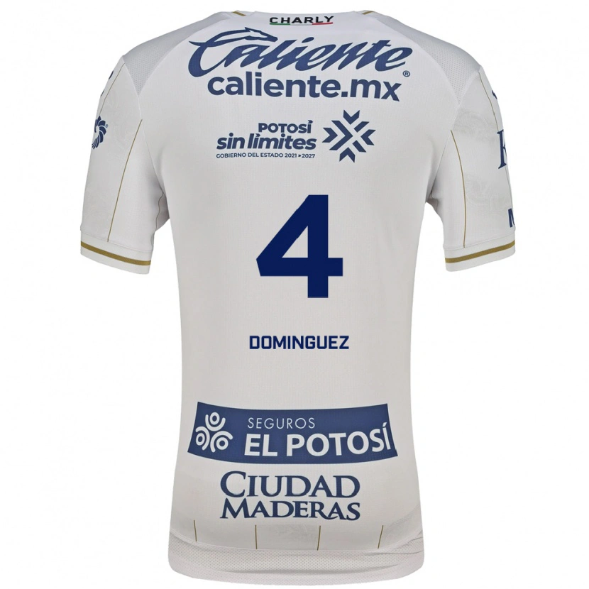 Danxen Kinderen Julio Cesar Dominguez #4 Wit Blauw Uitshirt Uittenue 2026/27 T-Shirt België