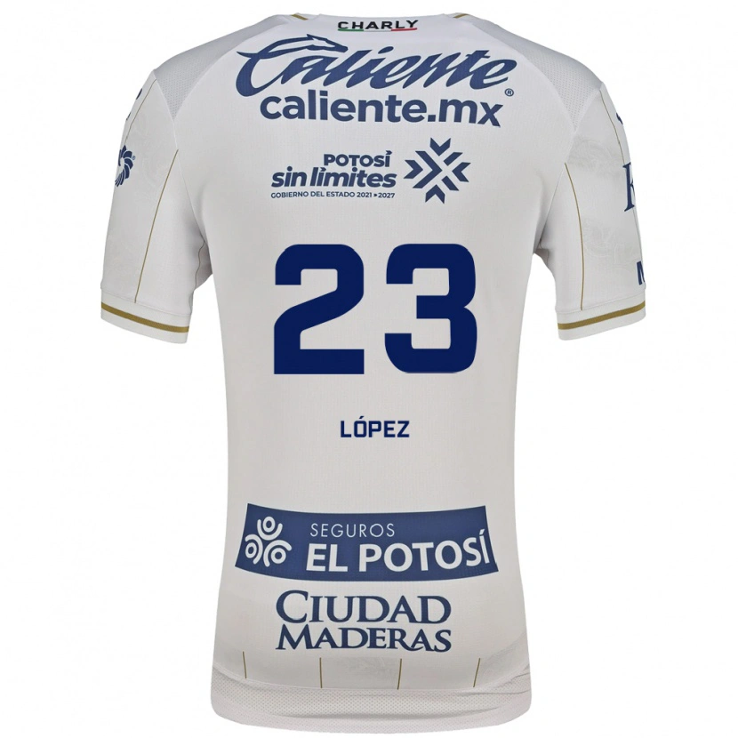 Danxen Kinderen César López #23 Wit Blauw Uitshirt Uittenue 2026/27 T-Shirt België