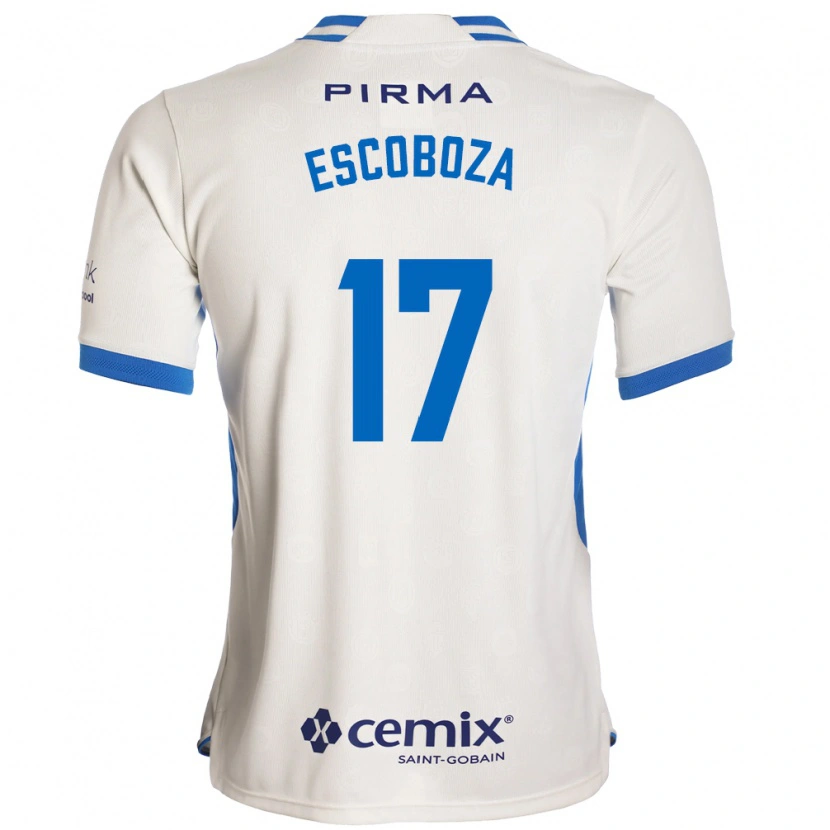 Danxen Kinderen Alonso Escoboza #17 Wit Blauw Rood Uitshirt Uittenue 2026/27 T-Shirt België