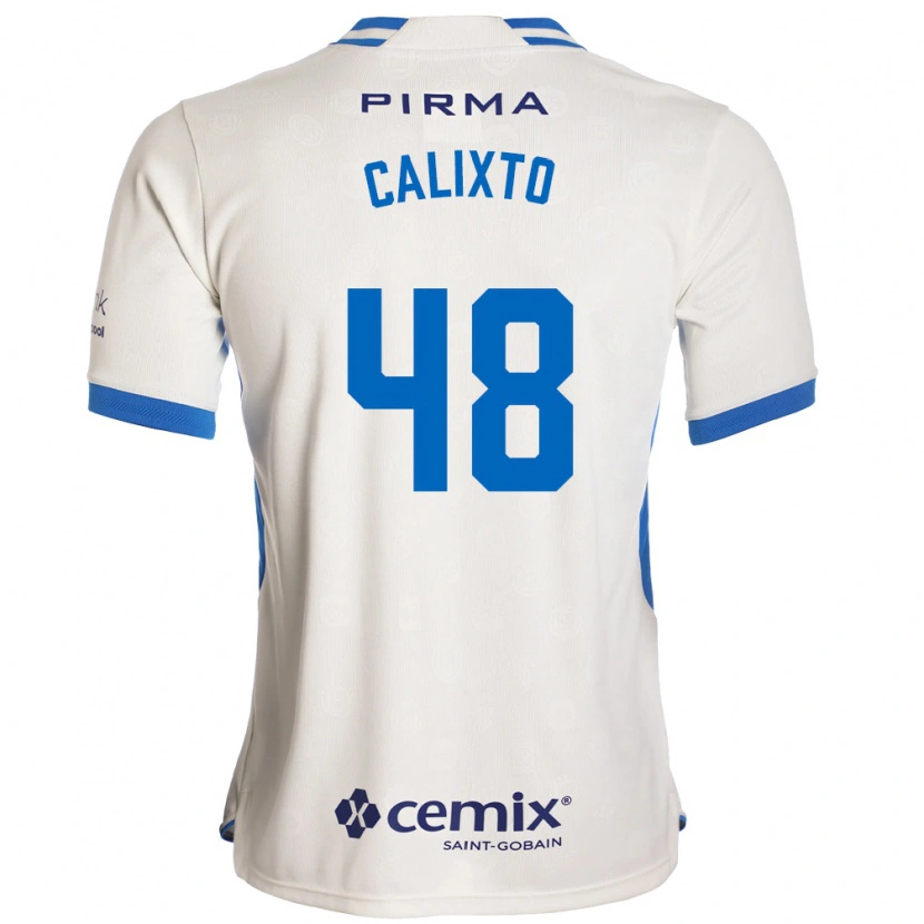 Danxen Kinderen Nicolás Calixto #48 Wit Blauw Rood Uitshirt Uittenue 2026/27 T-Shirt België