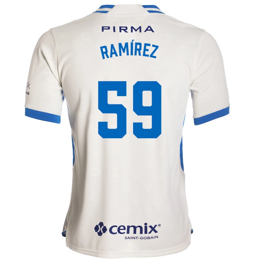 Danxen Kinderen Diego Ramírez #59 Wit Blauw Rood Uitshirt Uittenue 2026/27 T-Shirt België
