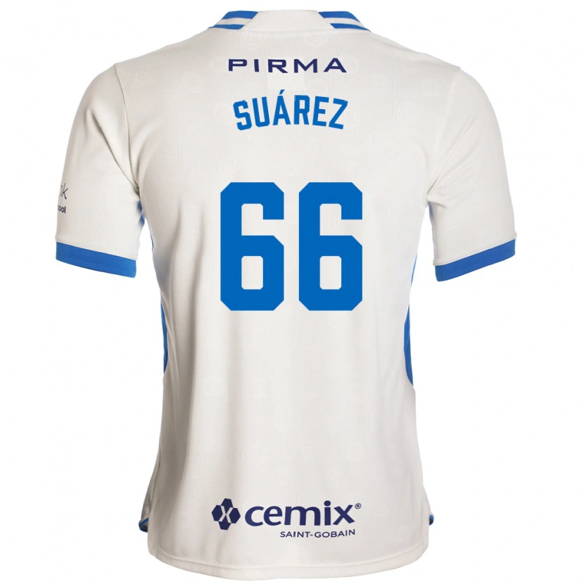 Danxen Kinderen Javier Suárez #66 Wit Blauw Rood Uitshirt Uittenue 2026/27 T-Shirt België
