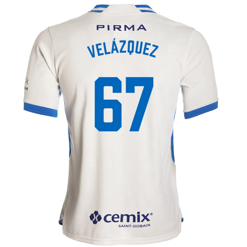 Danxen Kinderen Jaziel Mendoza #67 Wit Blauw Rood Uitshirt Uittenue 2026/27 T-Shirt België