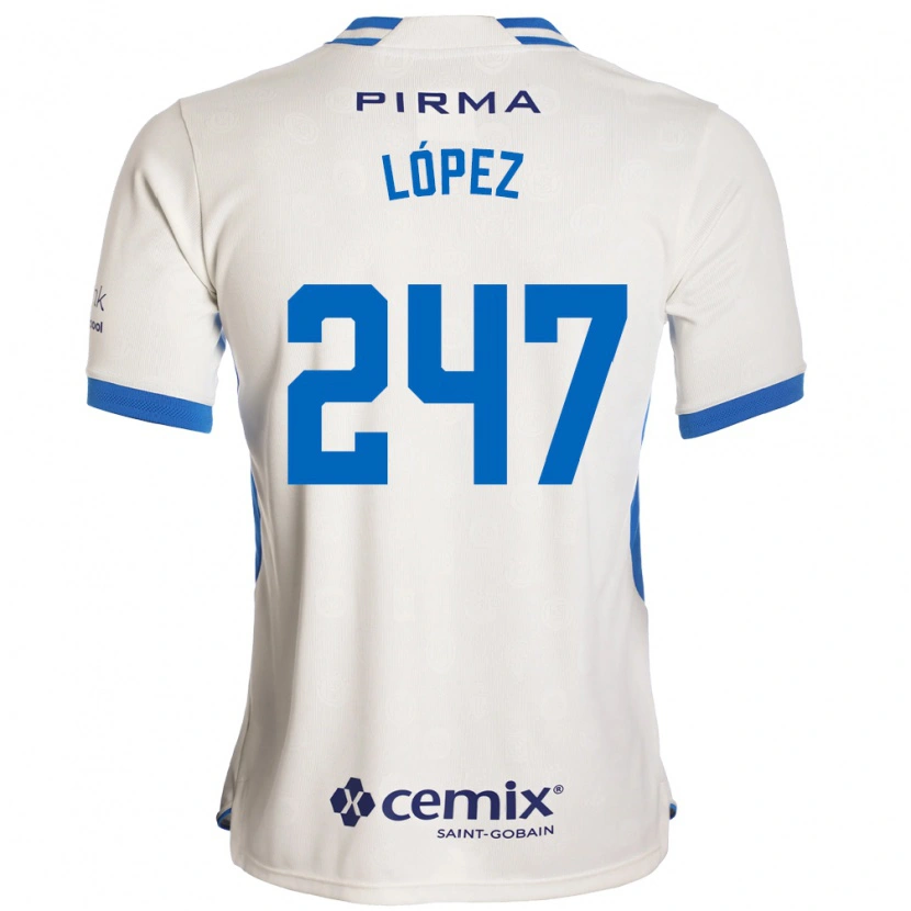 Danxen Kinderen Santiago López #247 Wit Blauw Rood Uitshirt Uittenue 2026/27 T-Shirt België
