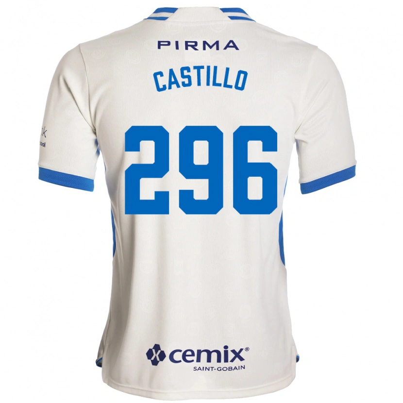 Danxen Kinderen Eduardo Castillo #296 Wit Blauw Rood Uitshirt Uittenue 2026/27 T-Shirt België