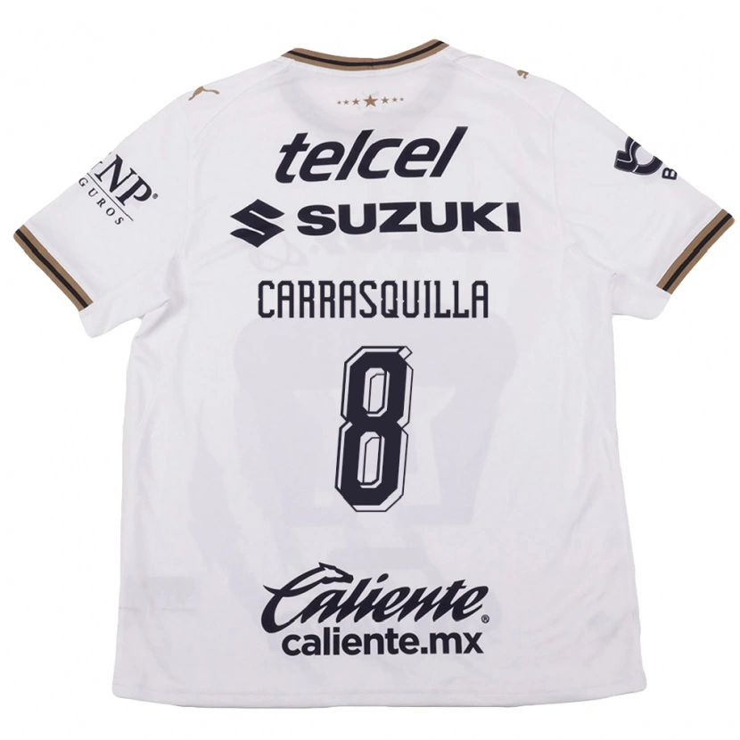 Danxen Kinderen Adalberto Carrasquilla #8 Wit Zwart Bruin Uitshirt Uittenue 2026/27 T-Shirt België