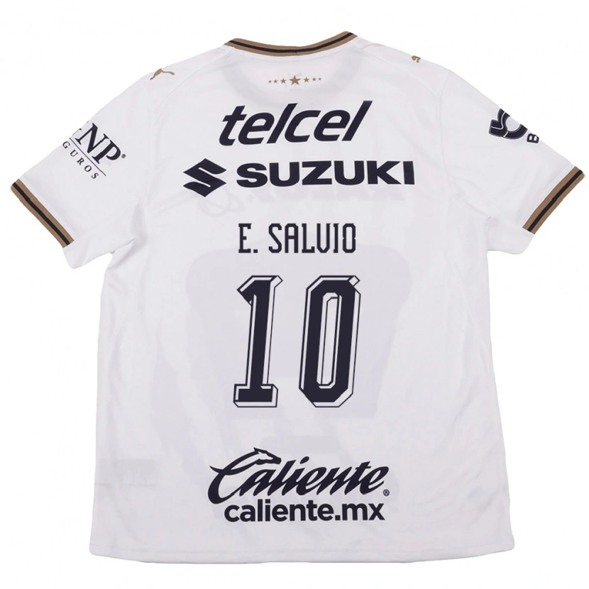 Danxen Kinderen Eduardo Salvio #10 Wit Zwart Bruin Uitshirt Uittenue 2026/27 T-Shirt België