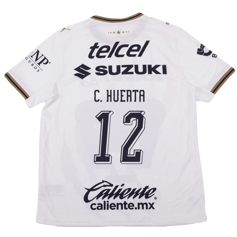 Danxen Kinderen Cesar Huerta #12 Wit Zwart Bruin Uitshirt Uittenue 2026/27 T-Shirt België