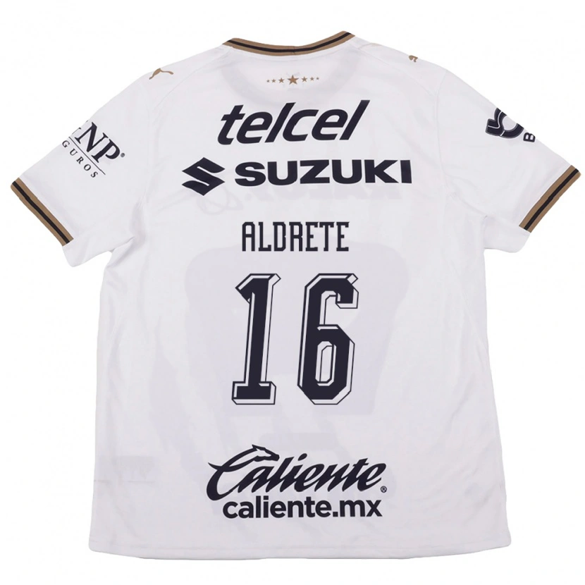 Danxen Kinderen Adrian Aldrete #16 Wit Zwart Bruin Uitshirt Uittenue 2026/27 T-Shirt België