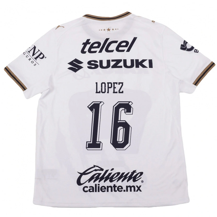 Danxen Kinderen Samantha Lopez #16 Wit Zwart Bruin Uitshirt Uittenue 2026/27 T-Shirt België