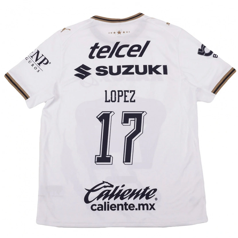 Danxen Kinderen Leonel Lopez #17 Wit Zwart Bruin Uitshirt Uittenue 2026/27 T-Shirt België