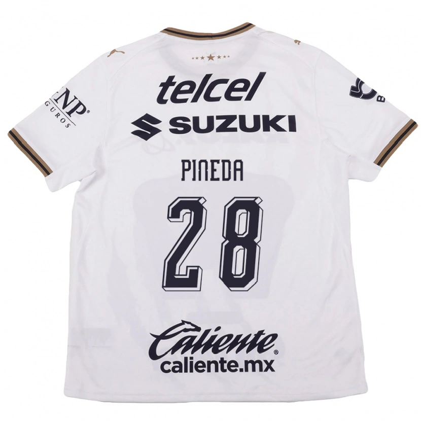 Danxen Kinderen Grecia Pineda #28 Wit Zwart Bruin Uitshirt Uittenue 2026/27 T-Shirt België