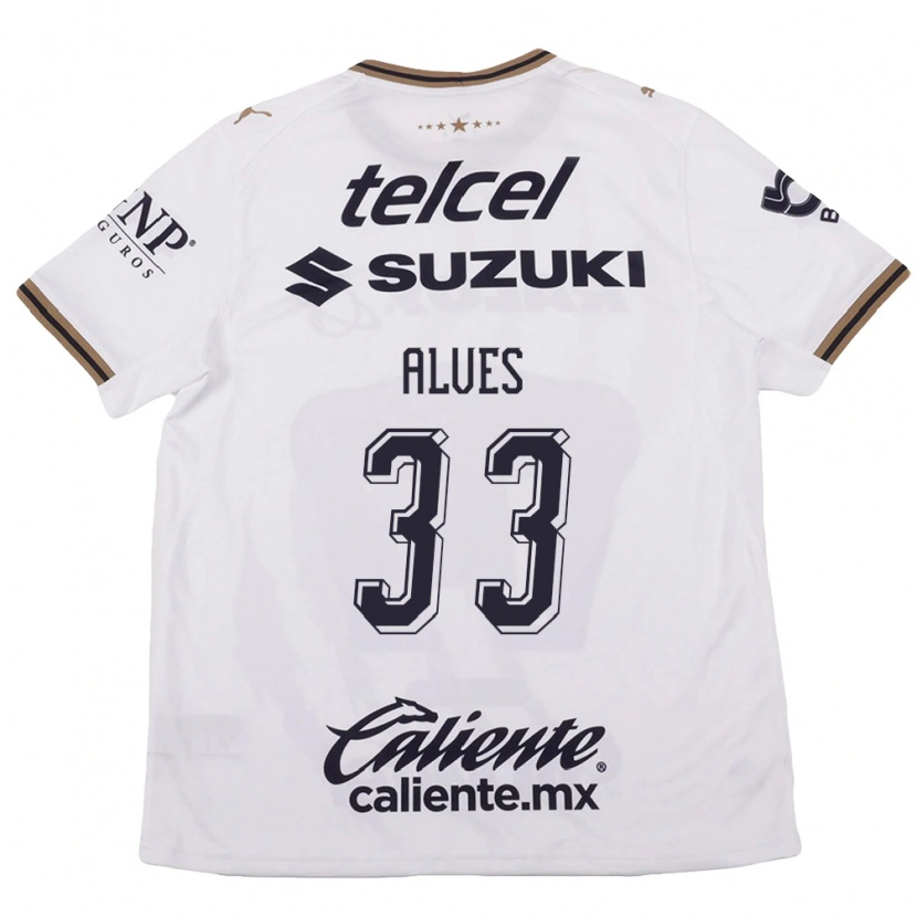 Danxen Kinderen Dani Alves #33 Wit Zwart Bruin Uitshirt Uittenue 2026/27 T-Shirt België