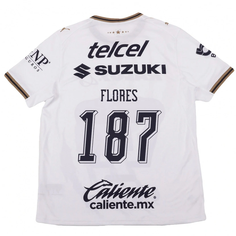 Danxen Kinderen Jonathan Flores #187 Wit Zwart Bruin Uitshirt Uittenue 2026/27 T-Shirt België
