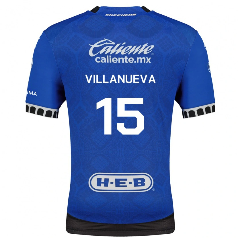 Danxen Kinderen Carlos Villanueva #15 Koninklijk Blauw Wit Zwart Uitshirt Uittenue 2026/27 T-Shirt België