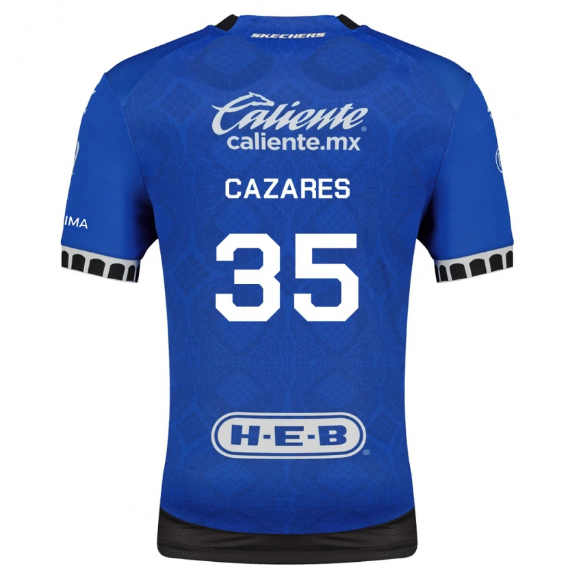 Danxen Kinderen Juan Cázares #35 Koninklijk Blauw Wit Zwart Uitshirt Uittenue 2026/27 T-Shirt België