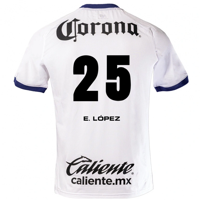 Danxen Kinderen Everardo López #25 Wit Blauw Zwart Uitshirt Uittenue 2026/27 T-Shirt België