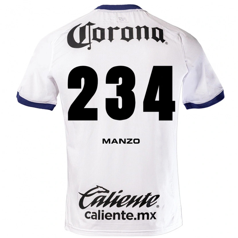 Danxen Kinderen Sergio Manzo #234 Wit Blauw Zwart Uitshirt Uittenue 2026/27 T-Shirt België