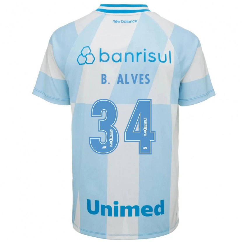 Danxen Kinderen Bruno Alves #34 Lichtblauw Wit Uitshirt Uittenue 2026/27 T-Shirt België