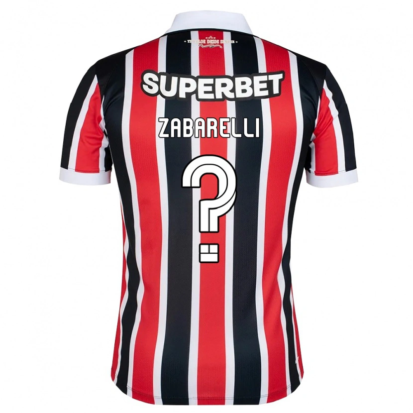 Danxen Kinderen Gustavo Zabarelli #0 Rood Wit Zwart Uitshirt Uittenue 2026/27 T-Shirt België