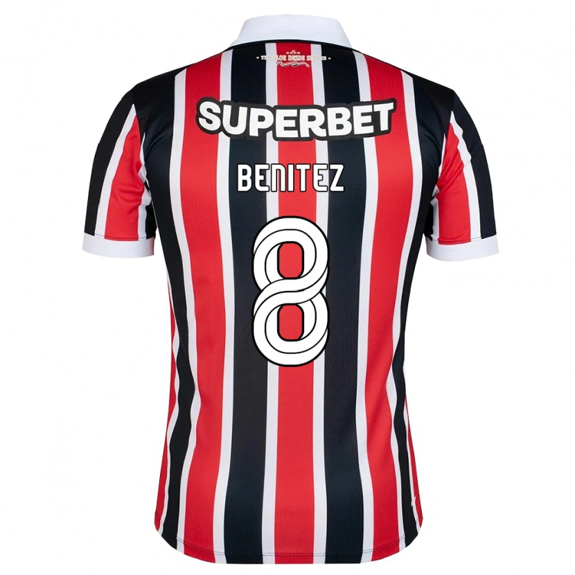 Danxen Kinderen Martin Benitez #8 Rood Wit Zwart Uitshirt Uittenue 2026/27 T-Shirt België