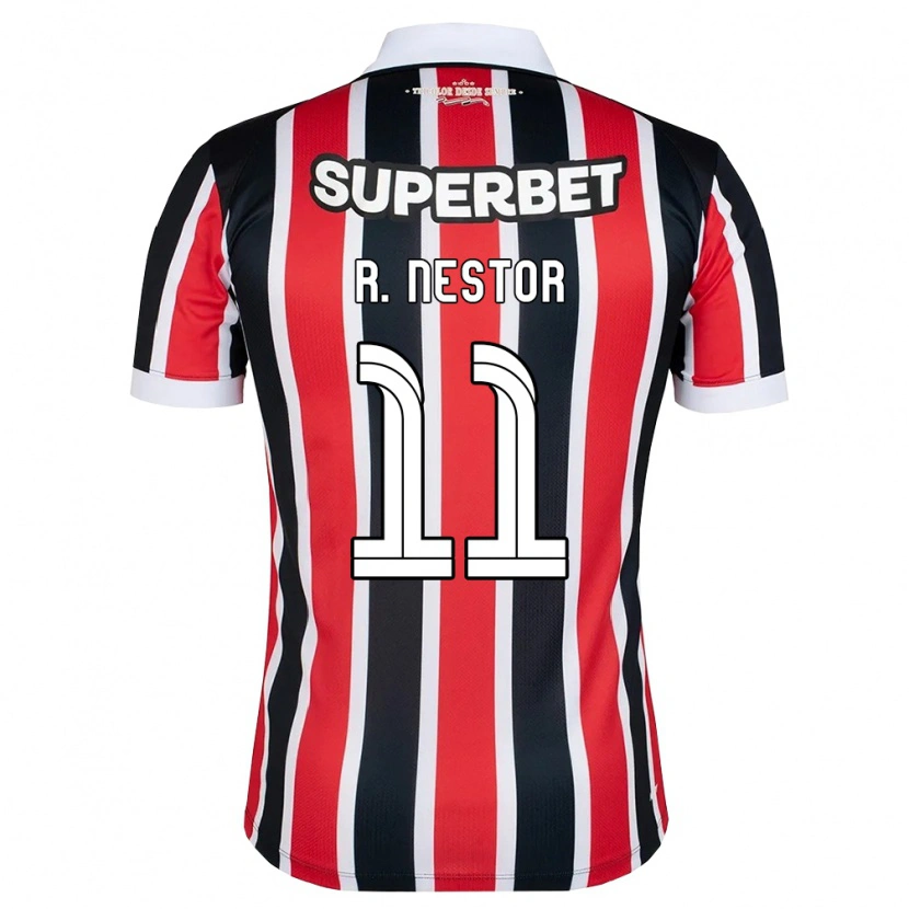 Danxen Kinderen Rodrigo Nestor #11 Rood Wit Zwart Uitshirt Uittenue 2026/27 T-Shirt België