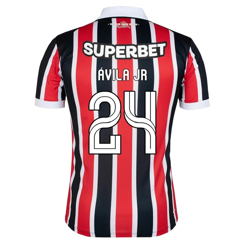 Danxen Kinderen Marvin Ávila Jr #24 Rood Wit Zwart Uitshirt Uittenue 2026/27 T-Shirt België