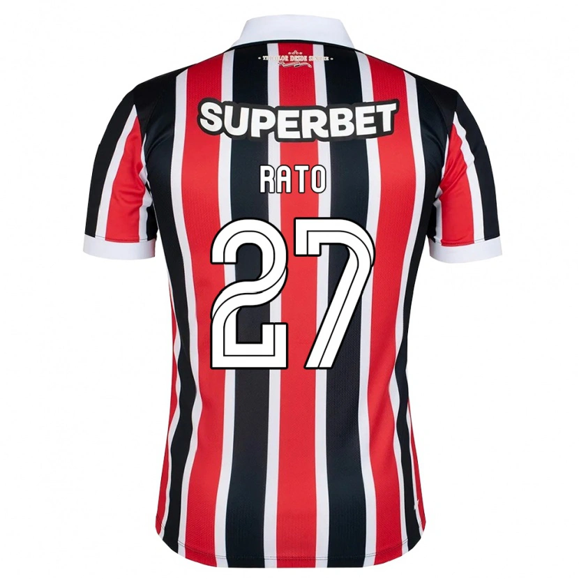 Danxen Kinderen Wellington Rato #27 Rood Wit Zwart Uitshirt Uittenue 2026/27 T-Shirt België