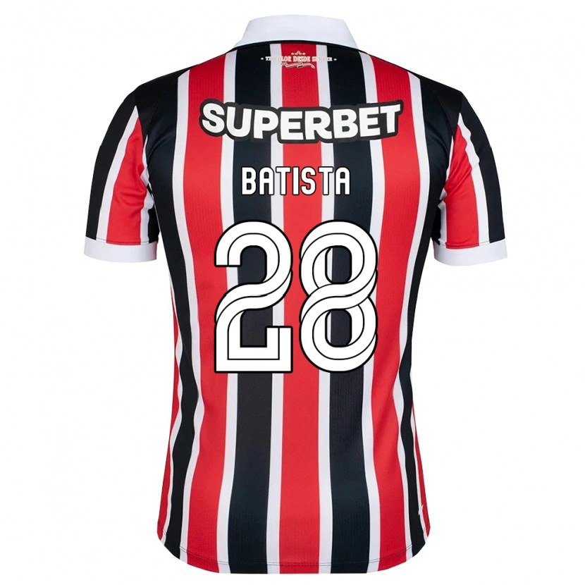 Danxen Kinderen Guilherme Batista #28 Rood Wit Zwart Uitshirt Uittenue 2026/27 T-Shirt België