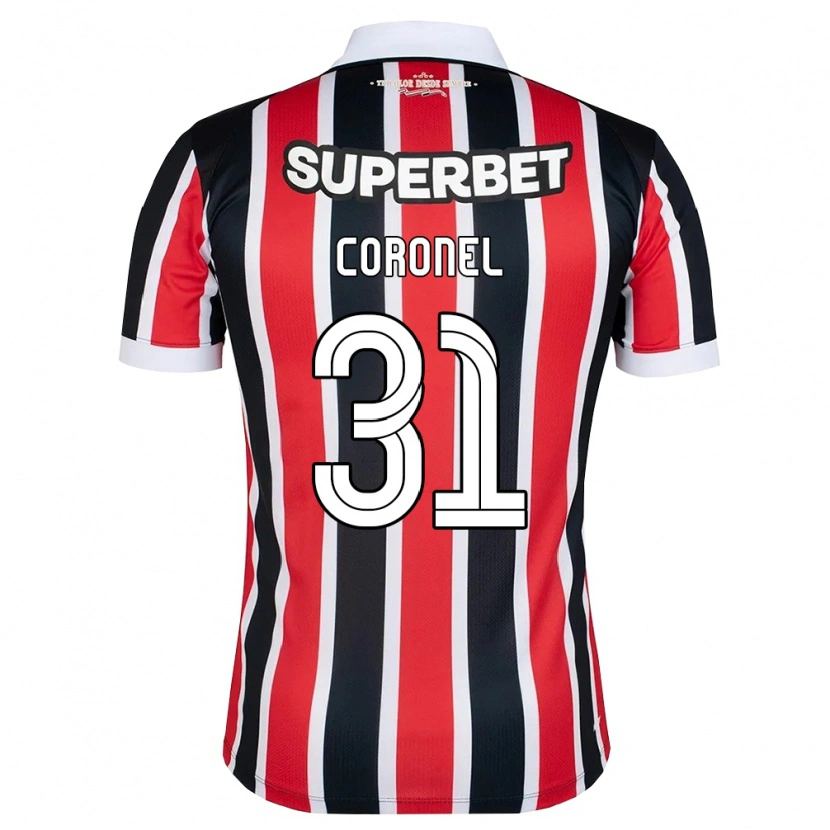 Danxen Kinderen Carlos Coronel #31 Rood Wit Zwart Uitshirt Uittenue 2026/27 T-Shirt België