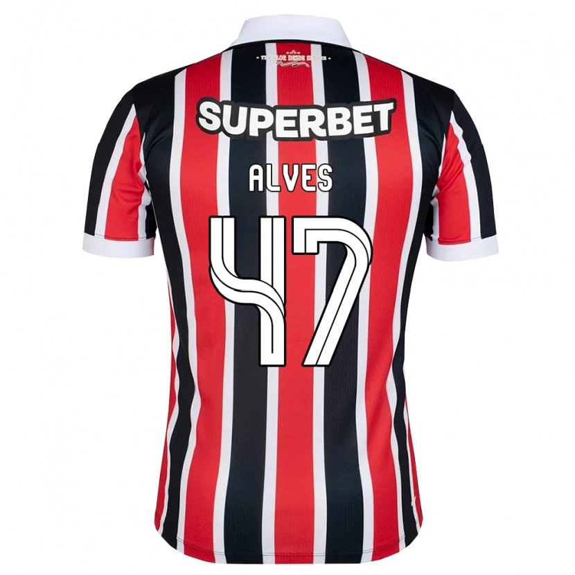 Danxen Kinderen Matheus Alves #47 Rood Wit Zwart Uitshirt Uittenue 2026/27 T-Shirt België