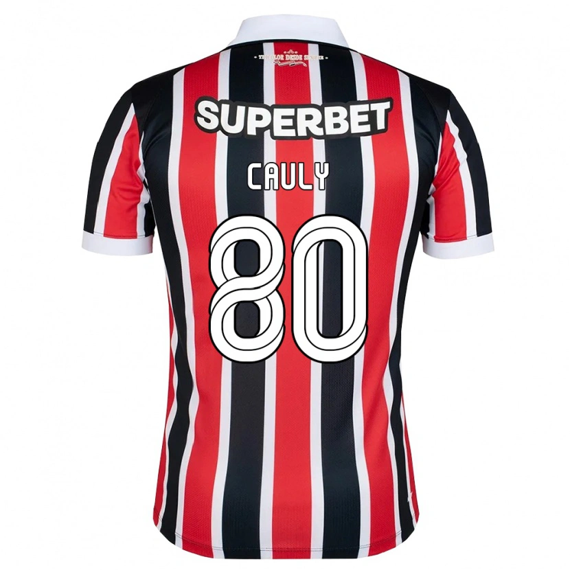 Danxen Kinderen Cauly Oliveira Souza #80 Rood Wit Zwart Uitshirt Uittenue 2026/27 T-Shirt België