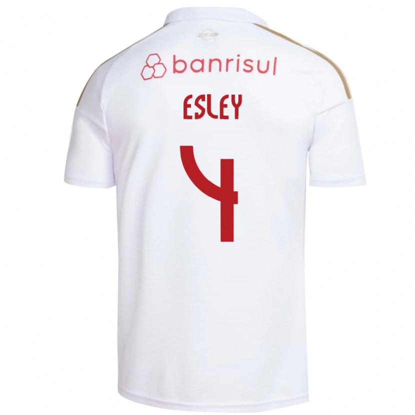 Danxen Kinderen Esley Ezequiel Dos Reis #4 Wit Rood Uitshirt Uittenue 2026/27 T-Shirt België